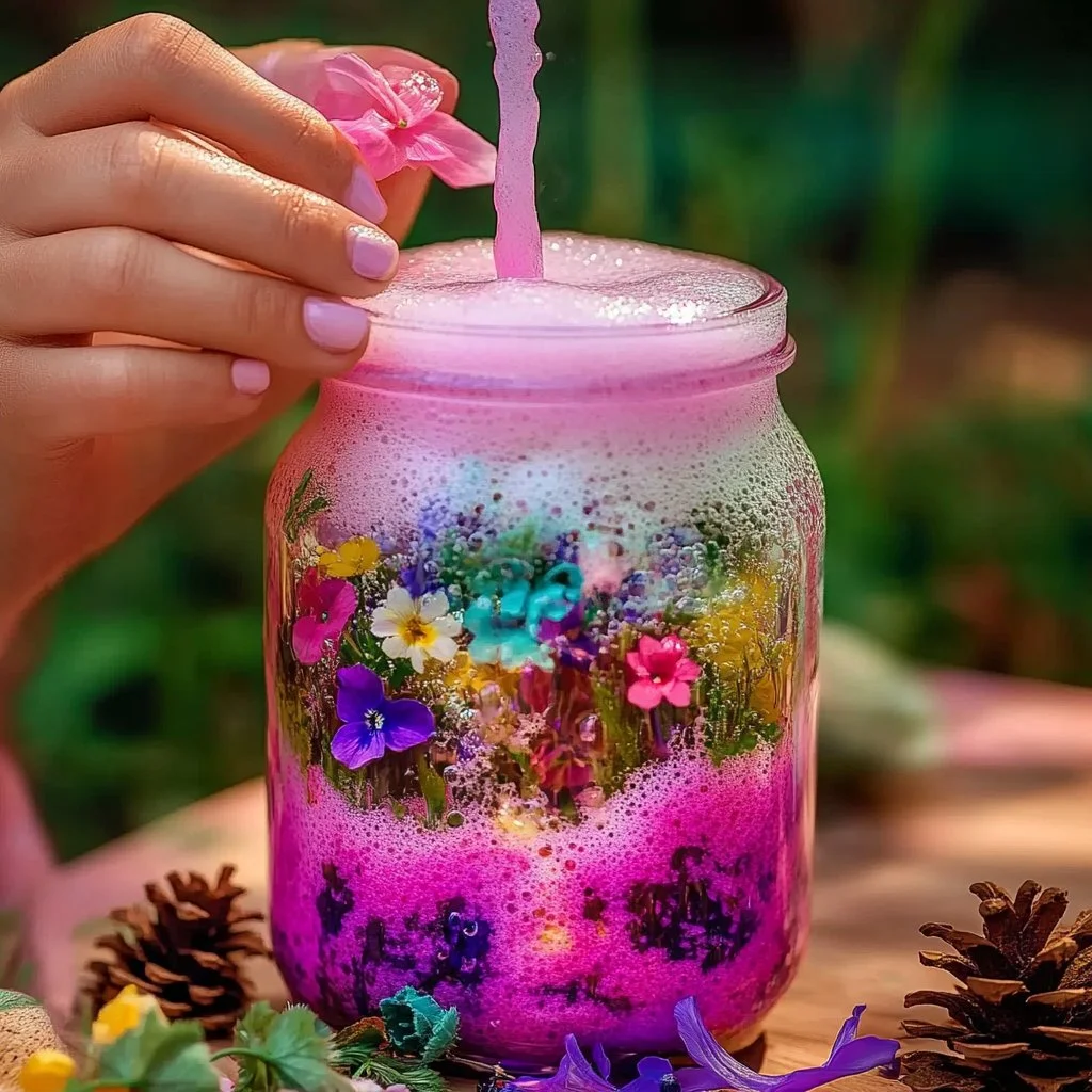 Outdoor Potion Experiment with natural ingredients and creativity