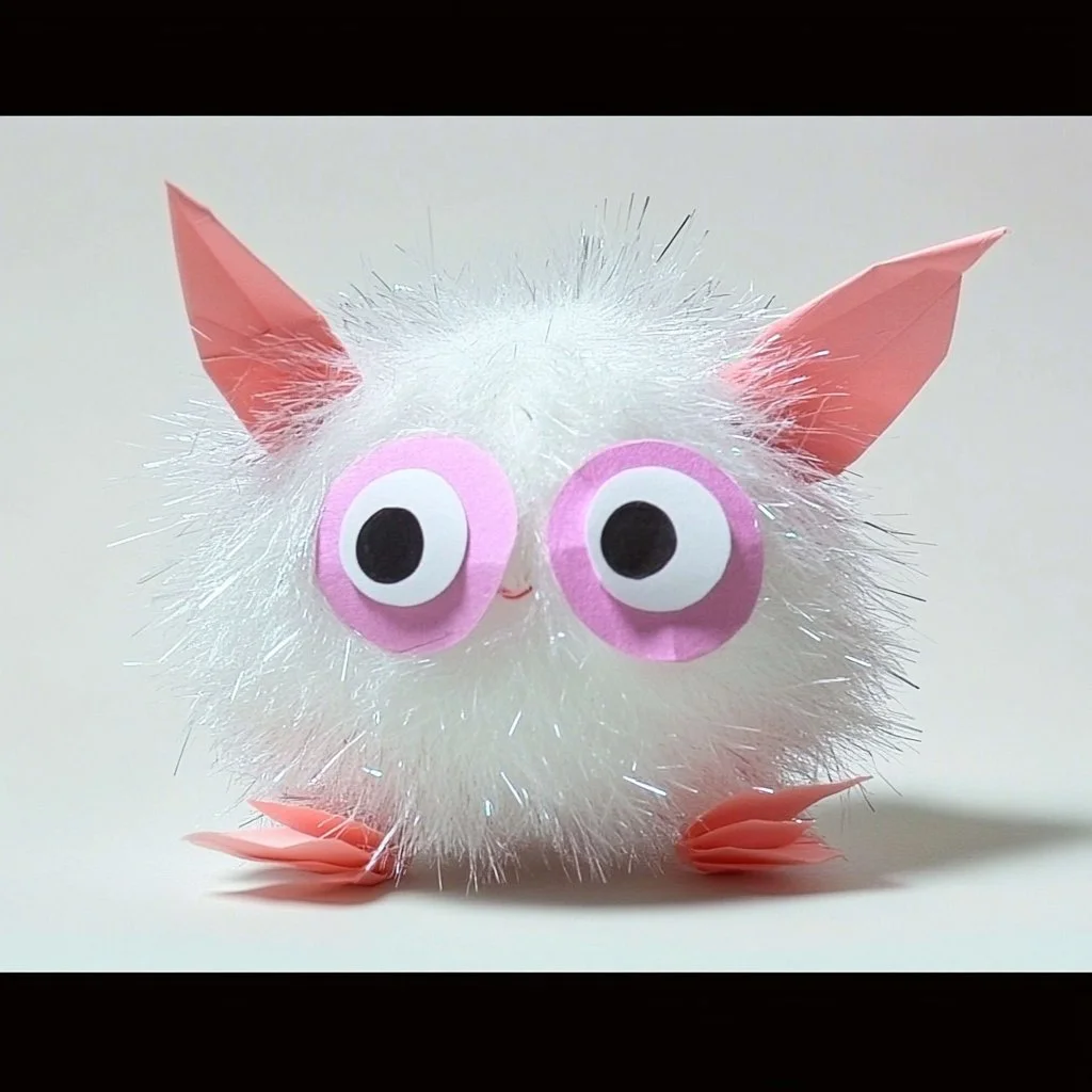 Crafted Pom-Pom Love Bugs in vibrant colors, perfect for Valentine's Day decorations.