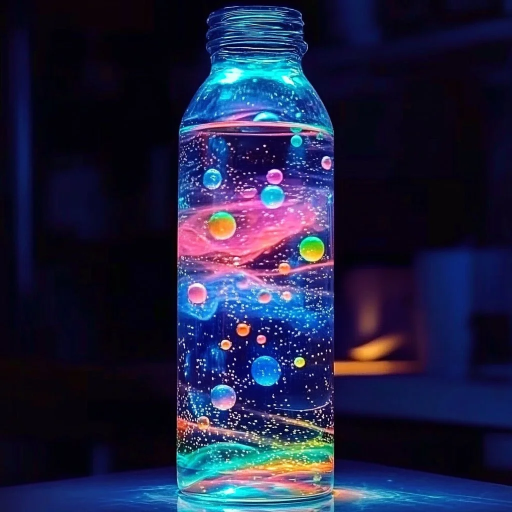 Rainbow Glow Lava Lamp with colorful wax in motion