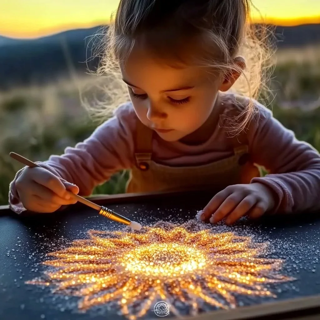 Colorful salt painting project showcasing vibrant designs and textures