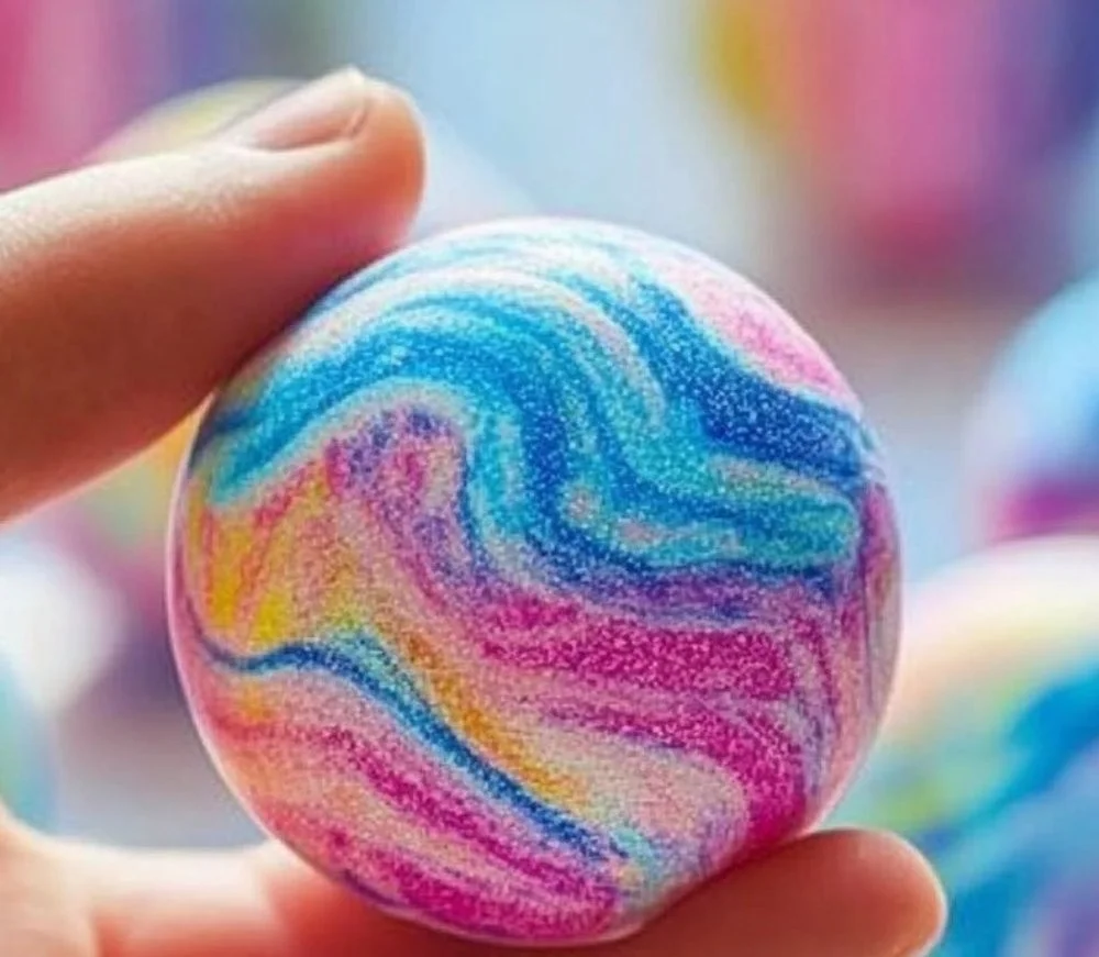 Colorful tie-dye bouncy balls for fun and playtime