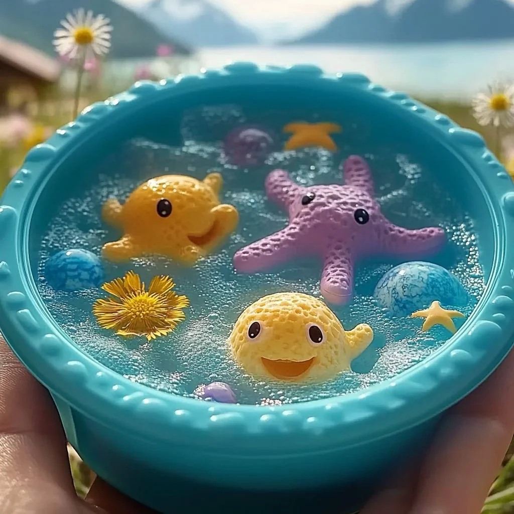 Colorful Under the Sea Sensory Play Tub filled with aquatic-themed materials.