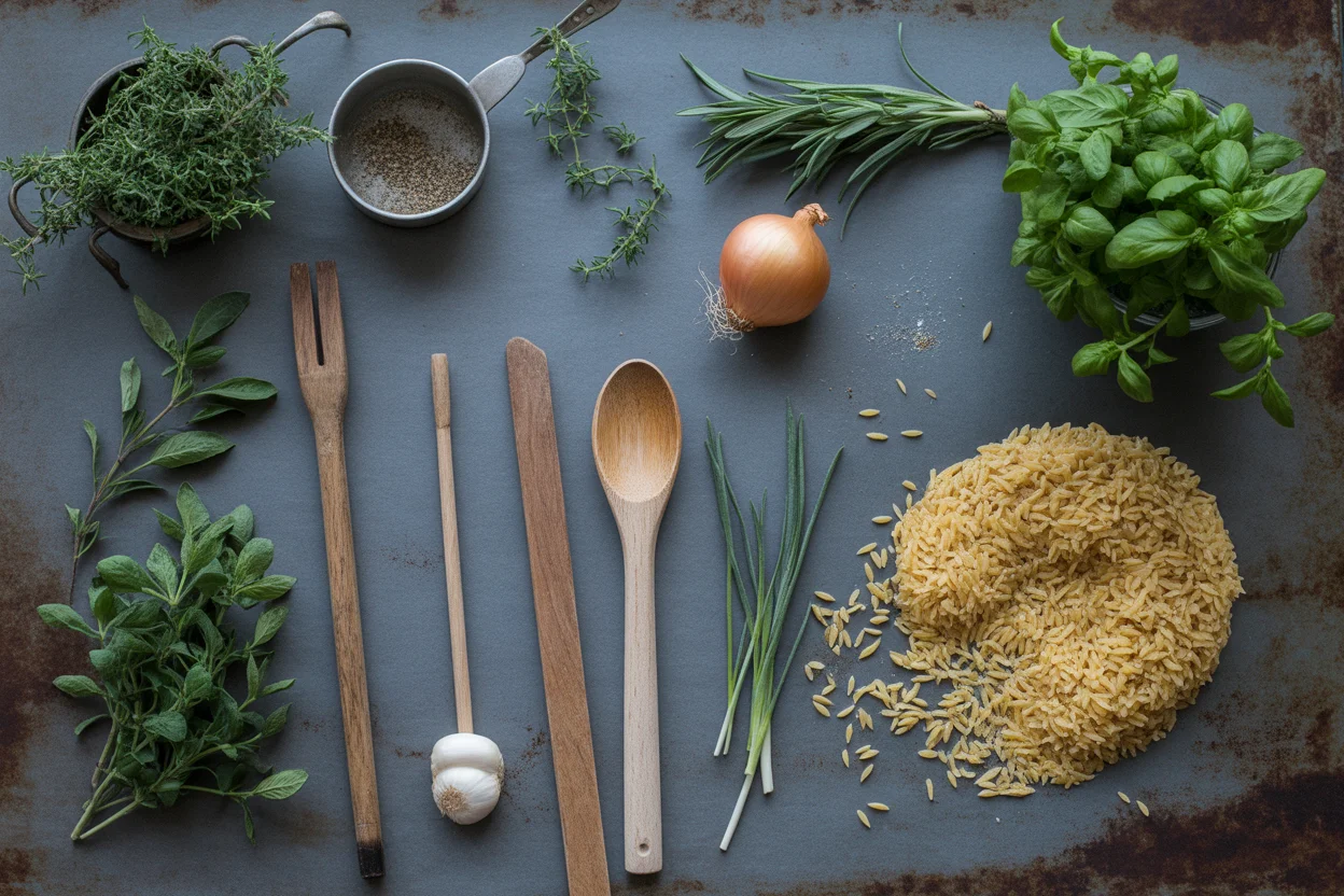 French Onion Chicken Orzo Casserole