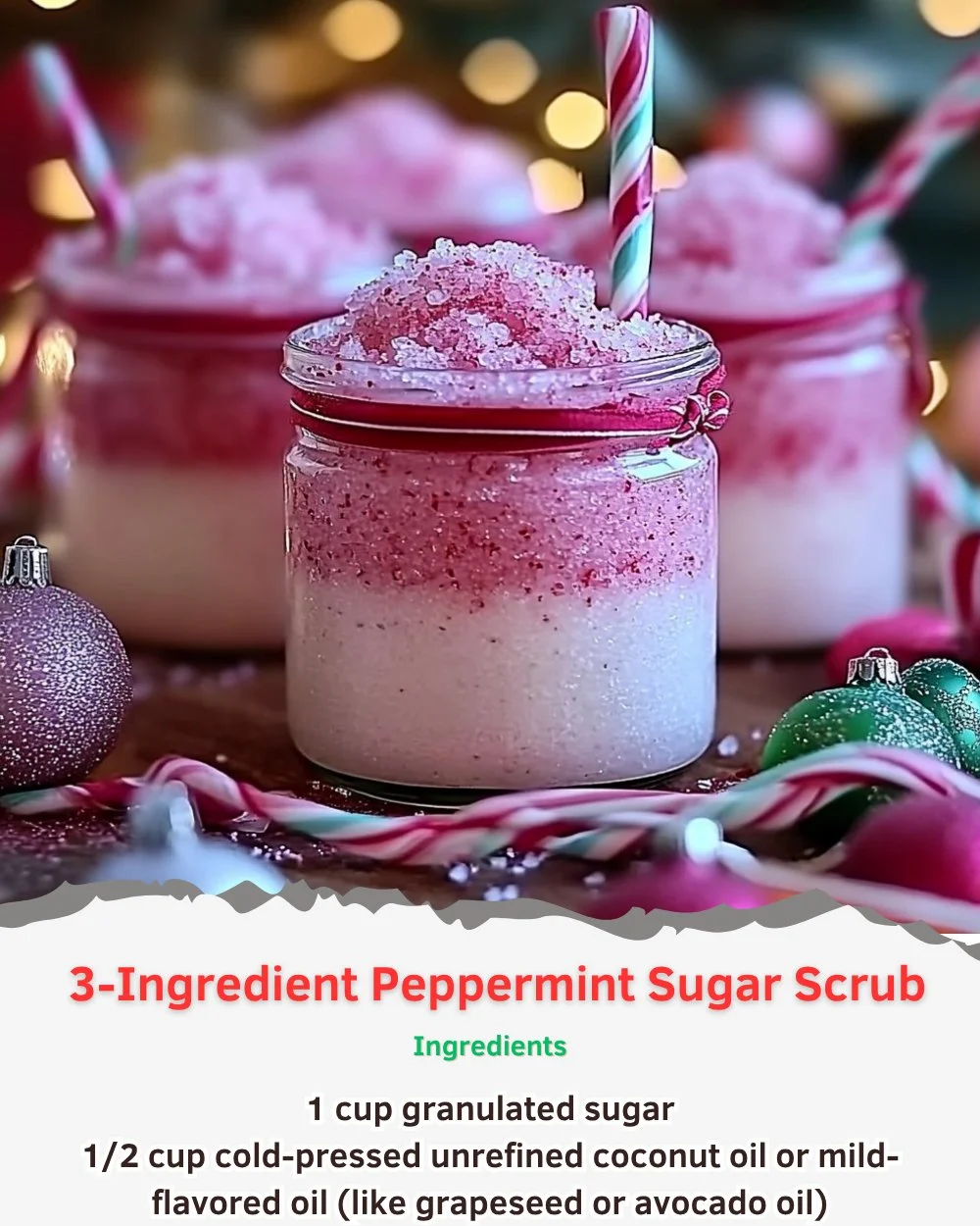 3-Ingredient Peppermint Sugar Scrub for exfoliating and refreshing skin