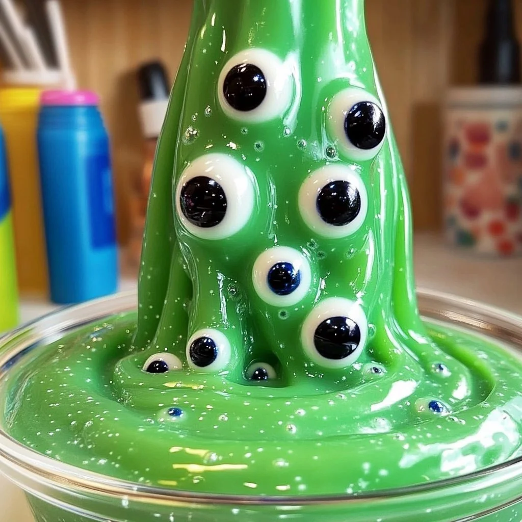 Easy monster slime made with baking soda for kids' crafts