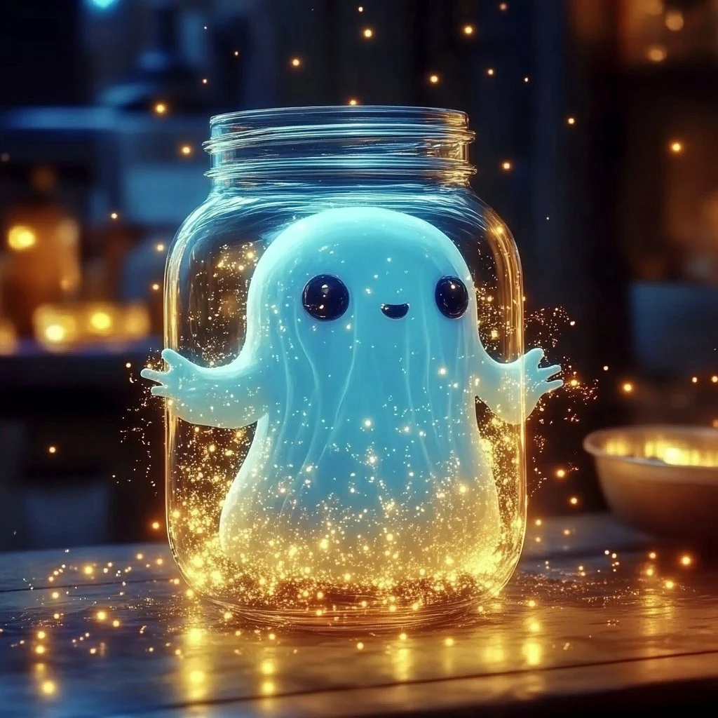 DIY glowing monster in a jar made with baking soda for a fun project.