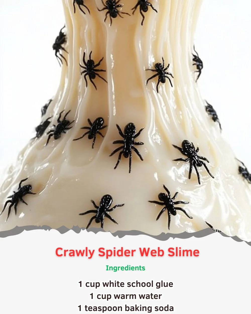 Crawly spider web slime for sensory play and creative activities