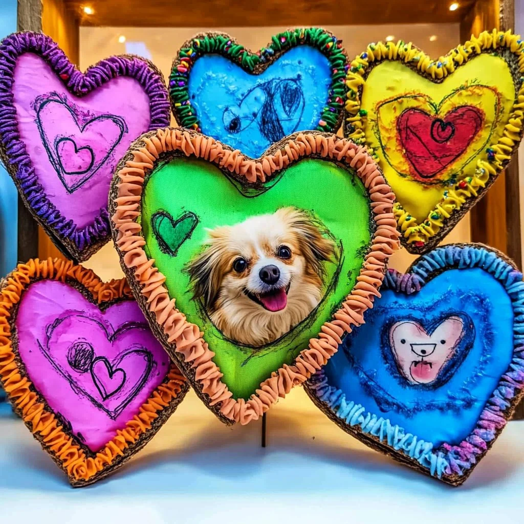 DIY cardboard frame decorated with pasta for photo display