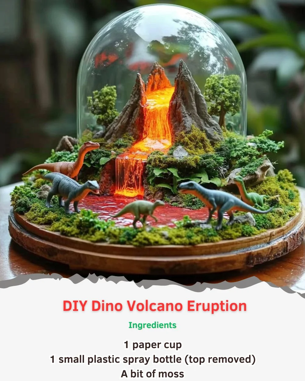 Kid-friendly DIY Dino Volcano eruption project
