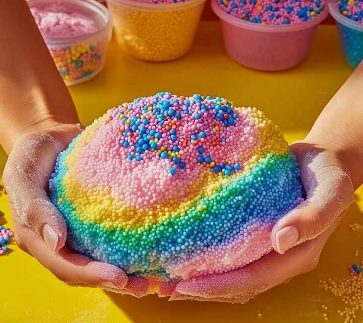 Colorful DIY Floam made from simple ingredients for fun crafts