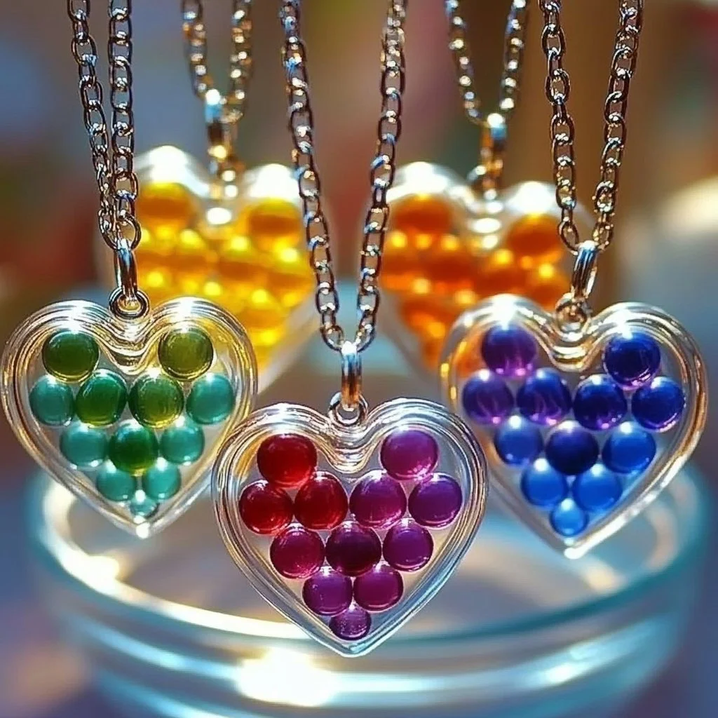 Colorful DIY melted bead suncatchers hanging in a sunny window