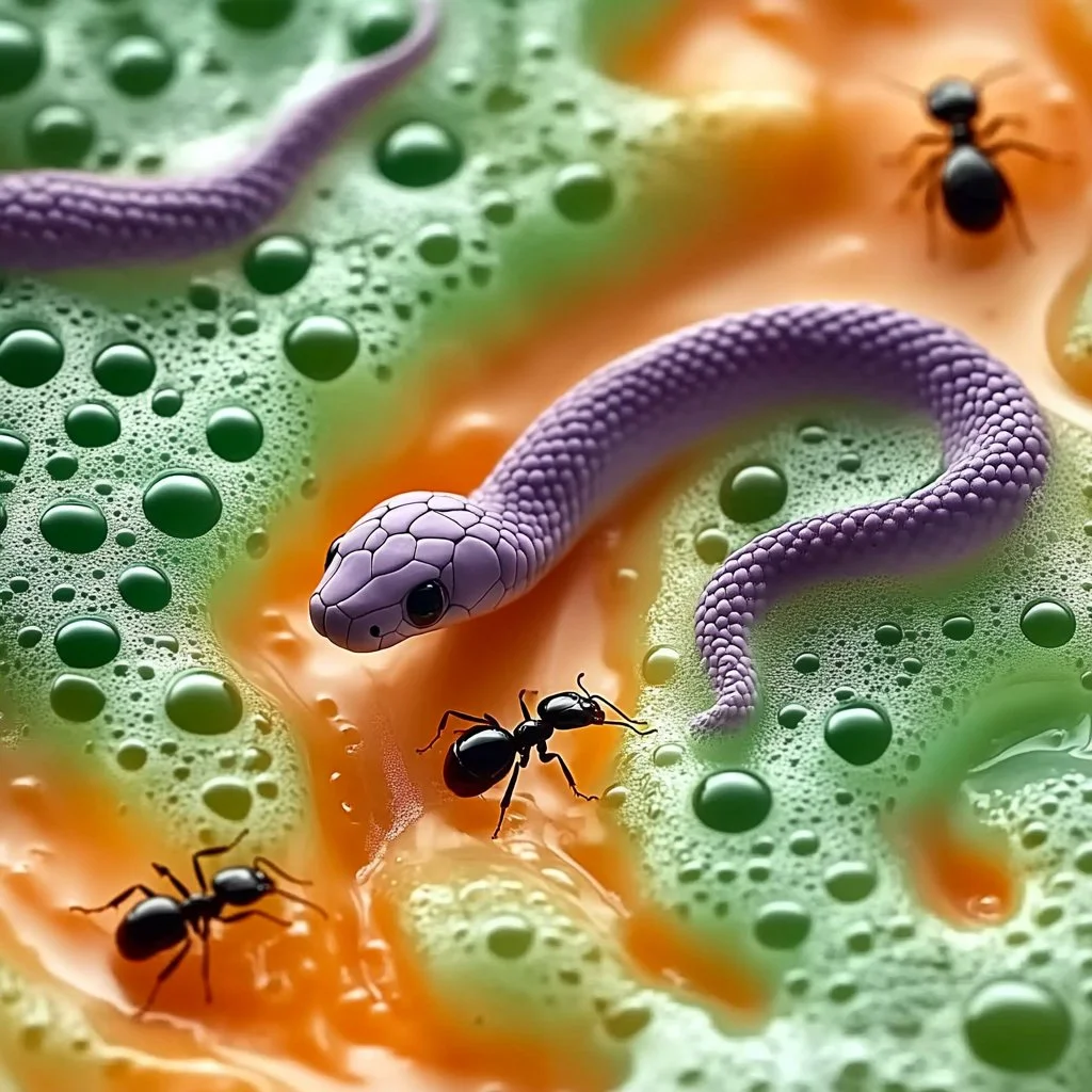 Colorful fizzing science experiment demonstrating chemical reactions for kids