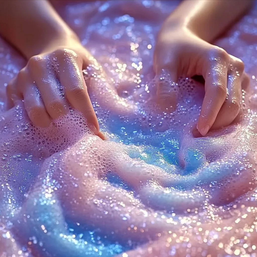 A colorful bowl of fluffy Oobleck, showcasing its unique texture and playful nature.