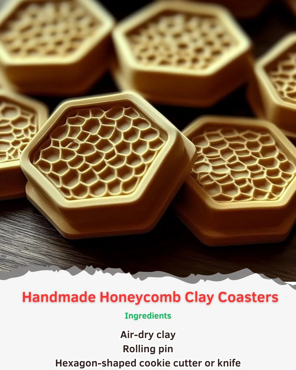 Handmade honeycomb clay coasters for stylish home decor