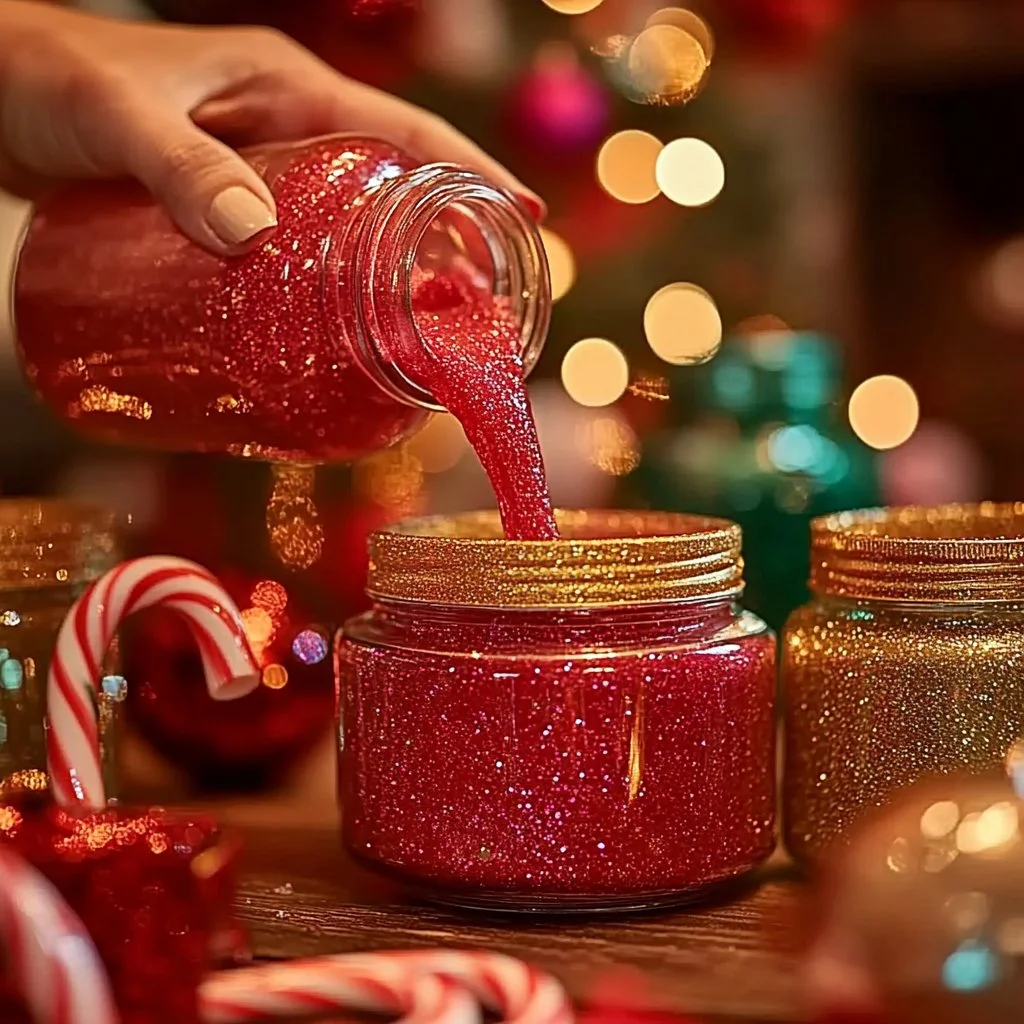 Holiday scented slime in festive colors and scents