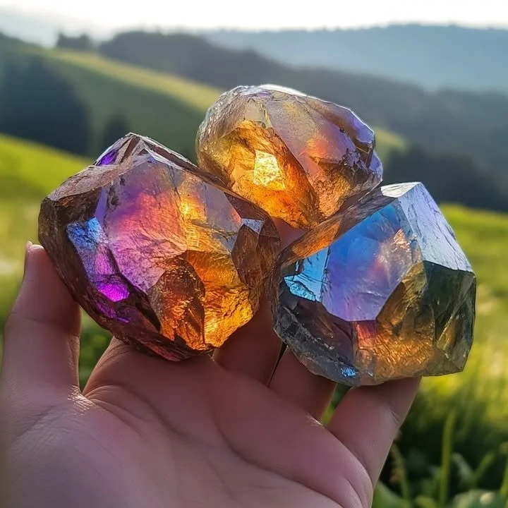Colorful magic treasure rocks for treasure hunting and collection.