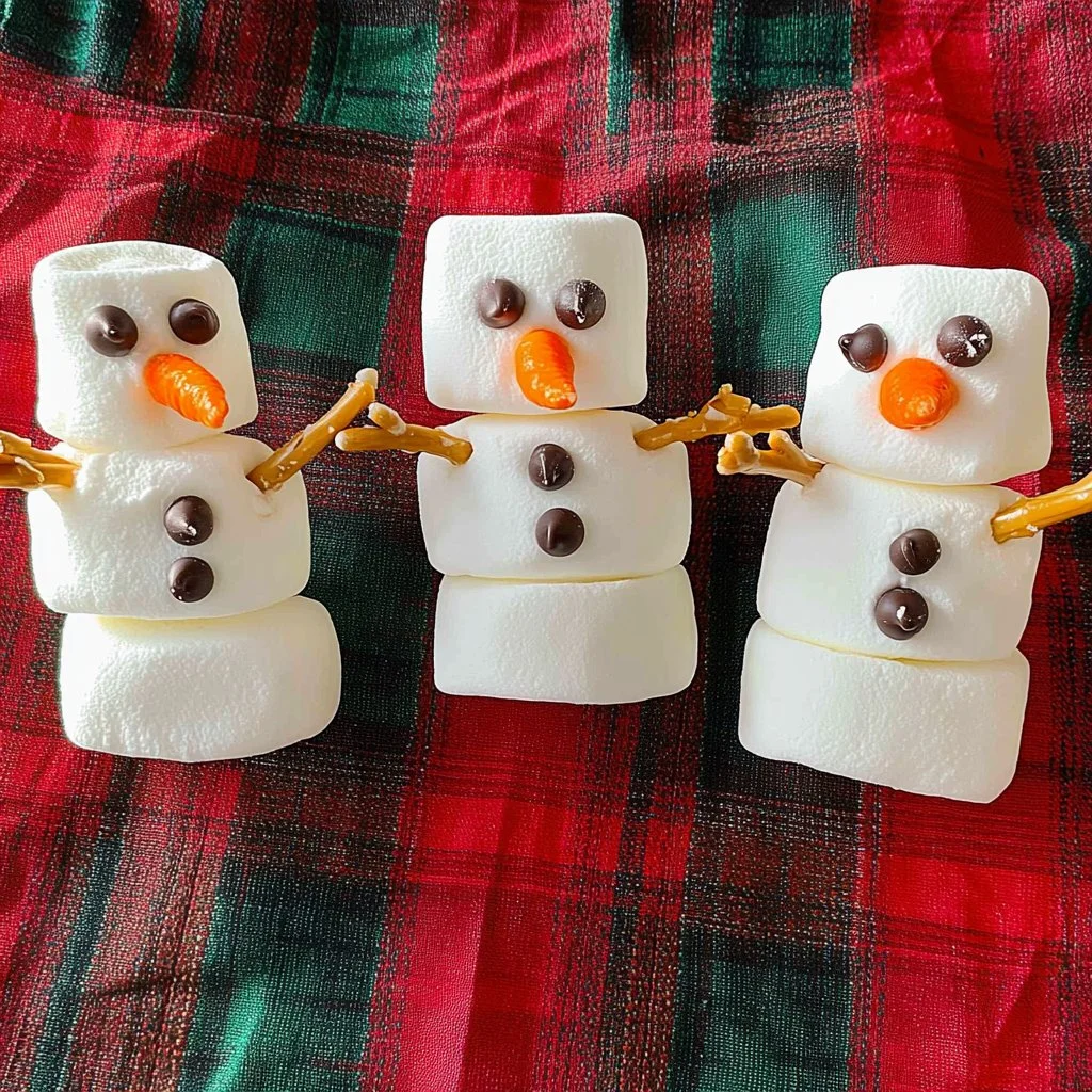 Fun Marshmallow Snowman decoration for winter holidays