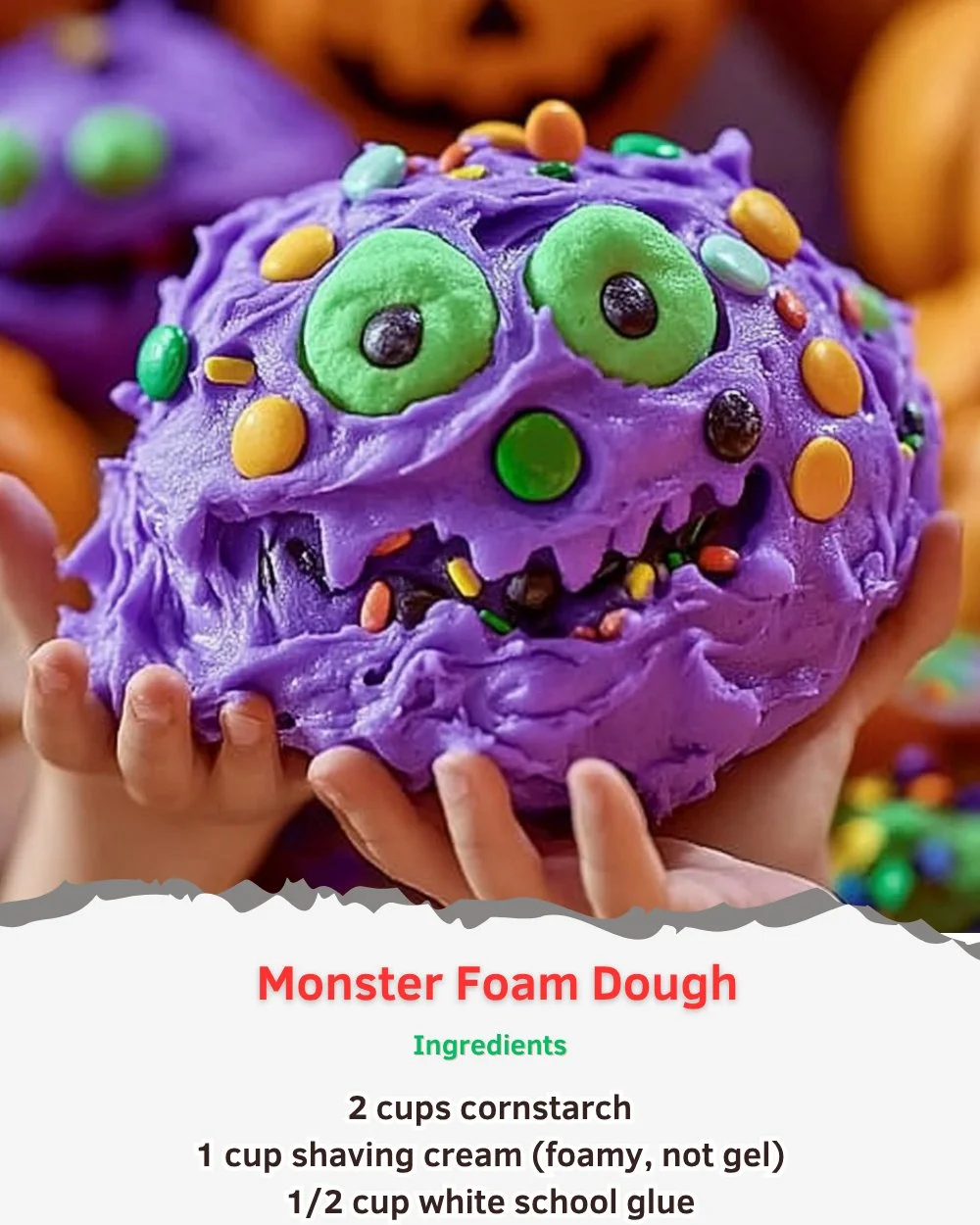 Colorful Monster Foam Dough for creative and fun playtime activities.