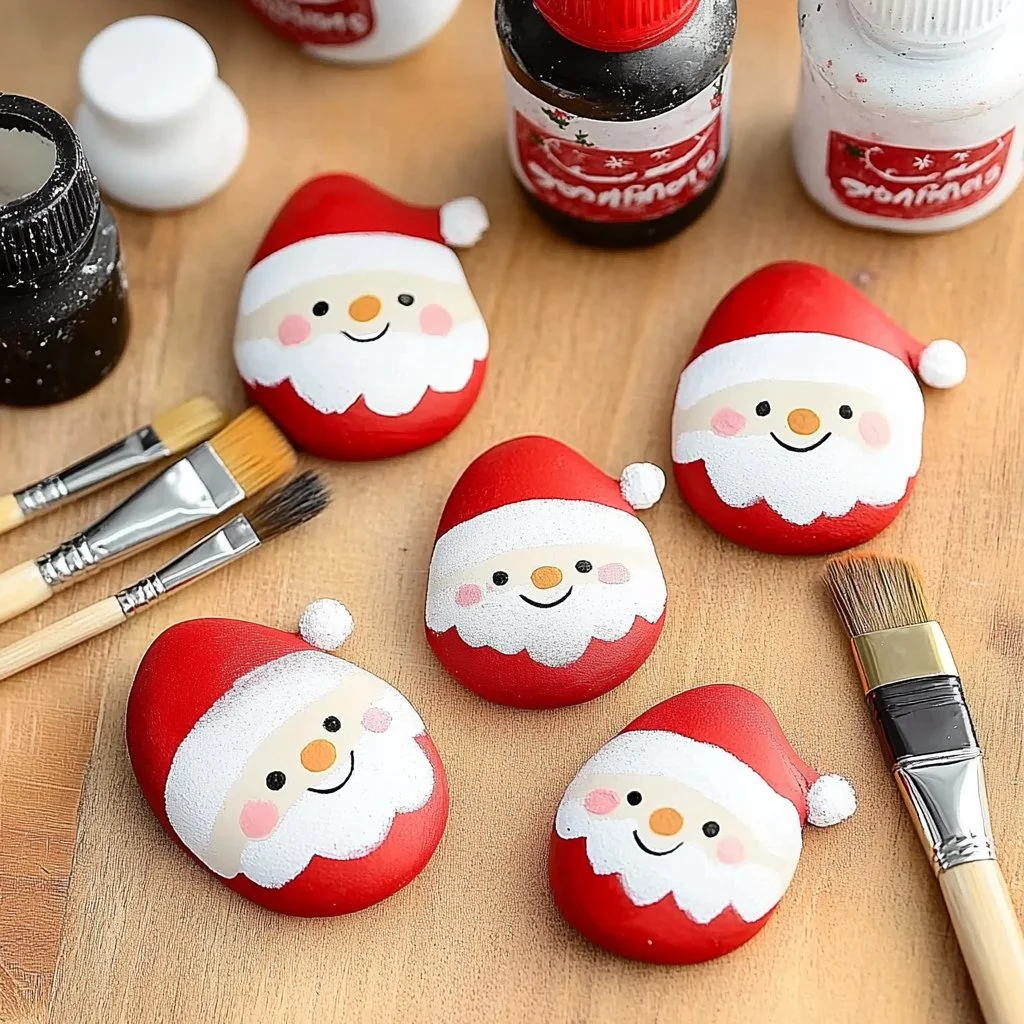 Santa Rock Painting