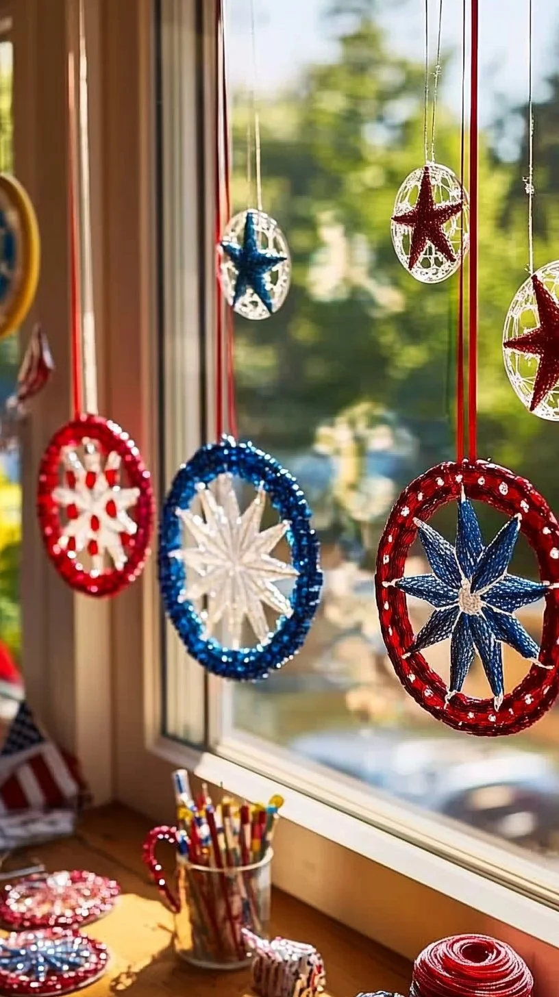 Colorful July Suncatchers for 4th of July celebrations