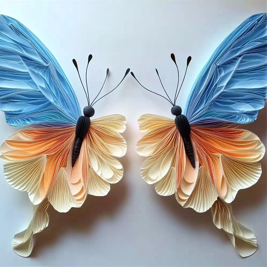 Colorful chromatography coffee filter butterflies showcasing artistic science.