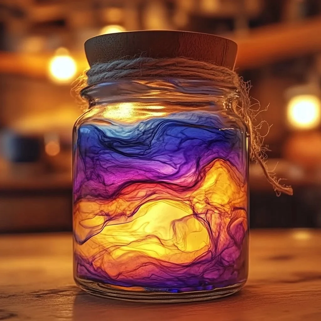 Color-changing potion in a glass vial showcasing its vibrant hues.