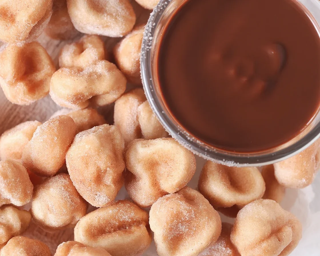 Healthy Air Fryer Churro Bites dusted with cinnamon sugar, served for dessert.