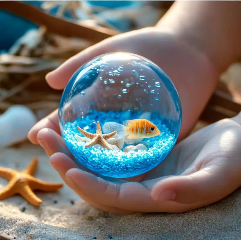 Colorful DIY aquarium sensory gel balls for aquatic decoration and play.