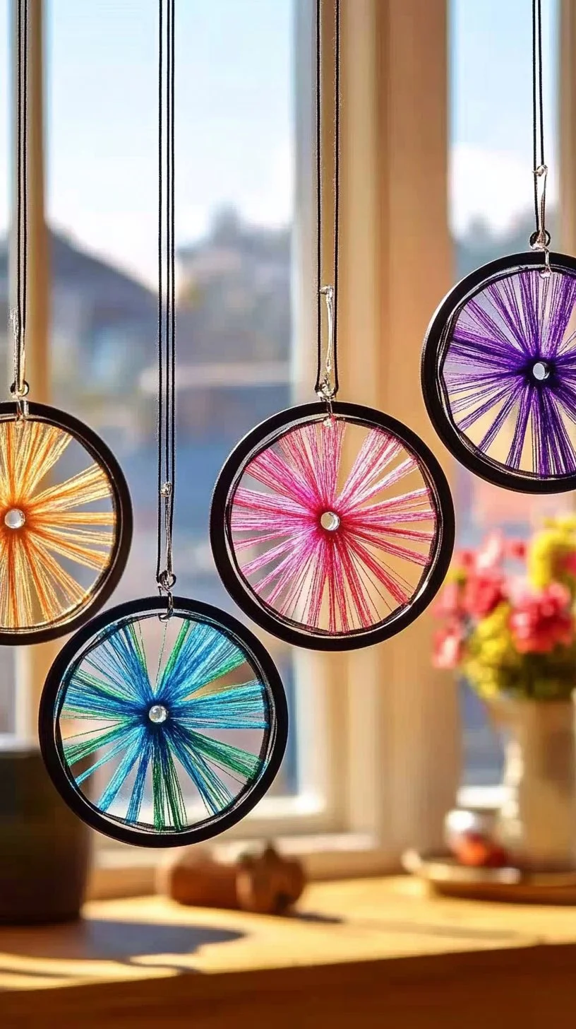 DIY firework suncatcher project for colorful window decoration