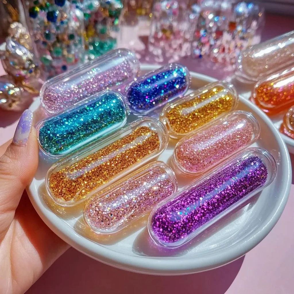 Colorful DIY glitter tube bracelets for crafting enthusiasts