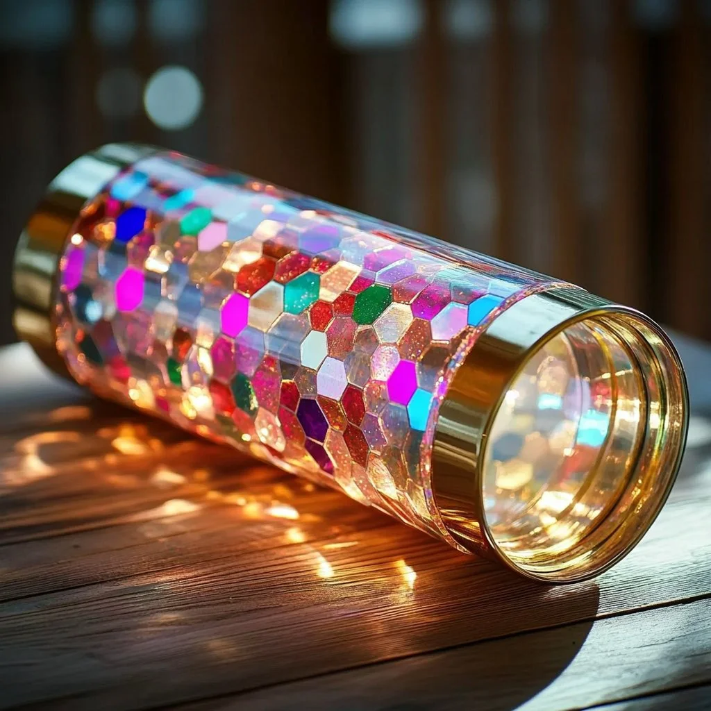 Colorful DIY Kaleidoscope for Kids filled with light and creativity