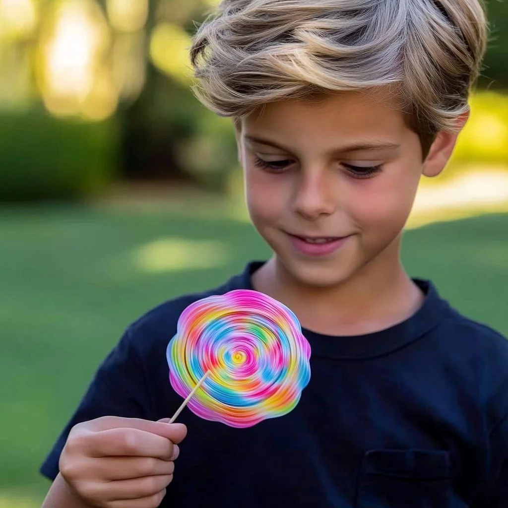 DIY paper spinner craft project for kids