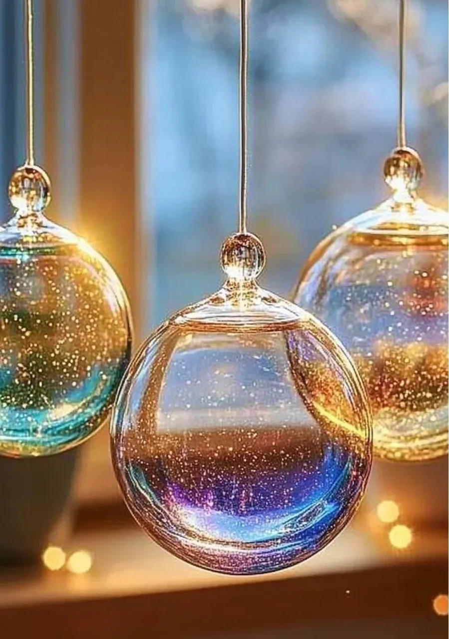 Colorful DIY suncatcher hanging in sunlight, casting beautiful light patterns