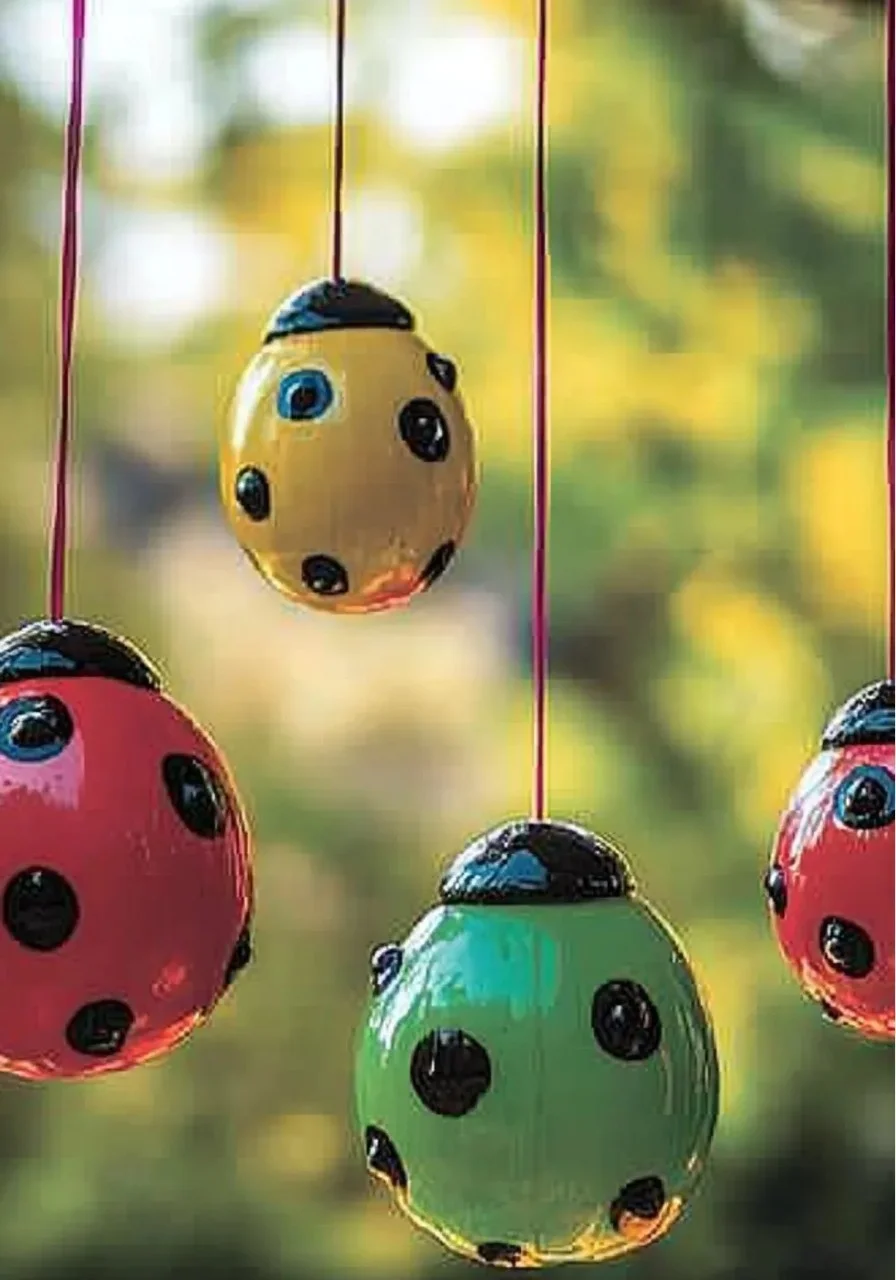Colorful DIY Twirling Ladybugs craft project for kids