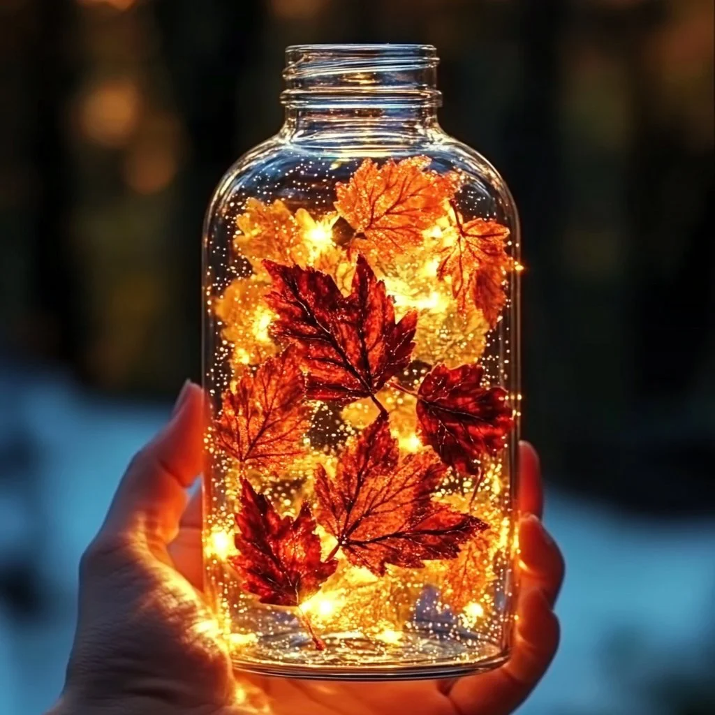DIY windy fall leaves sensory bottle for calming sensory play