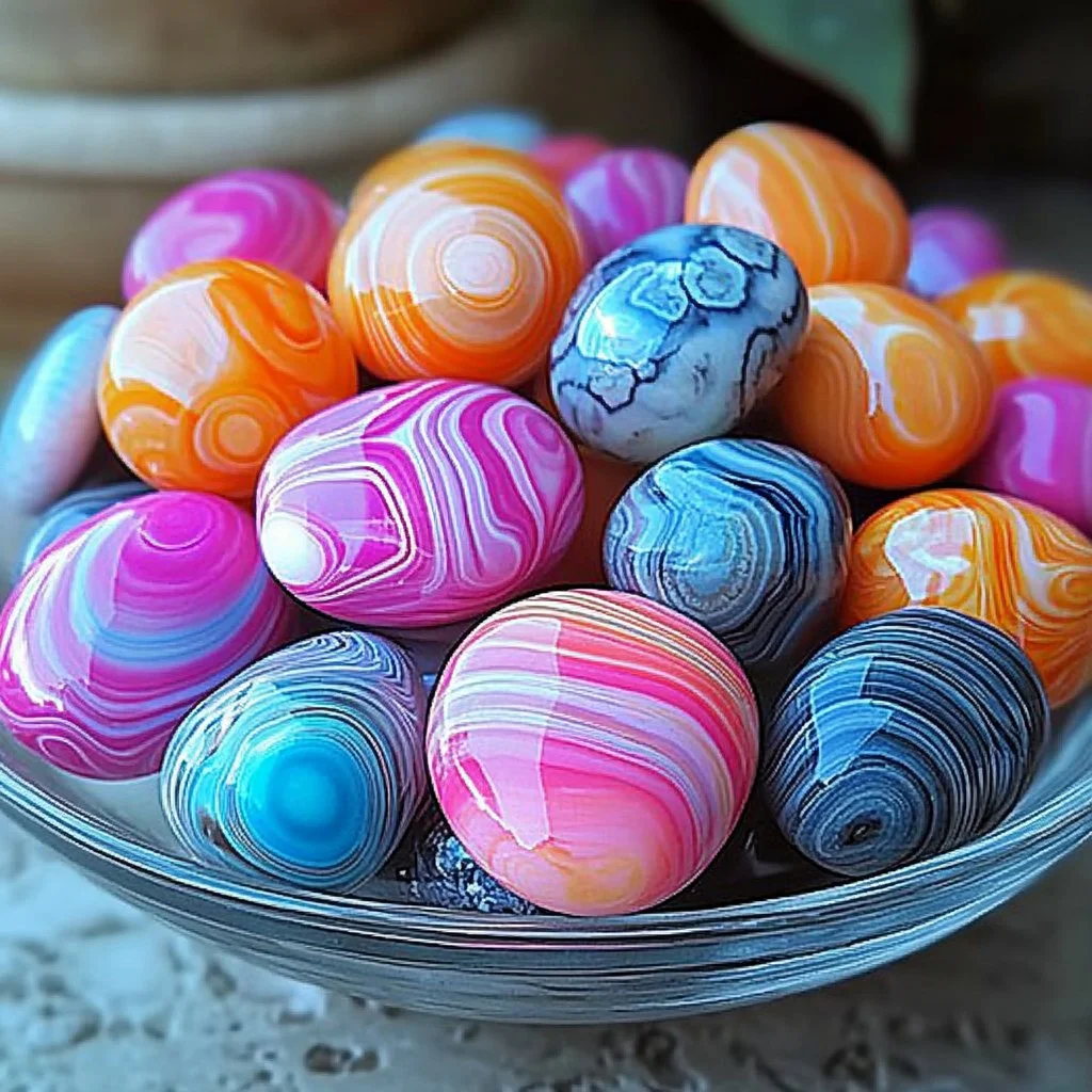 DIY worry stones for relaxation and stress relief made from natural materials.