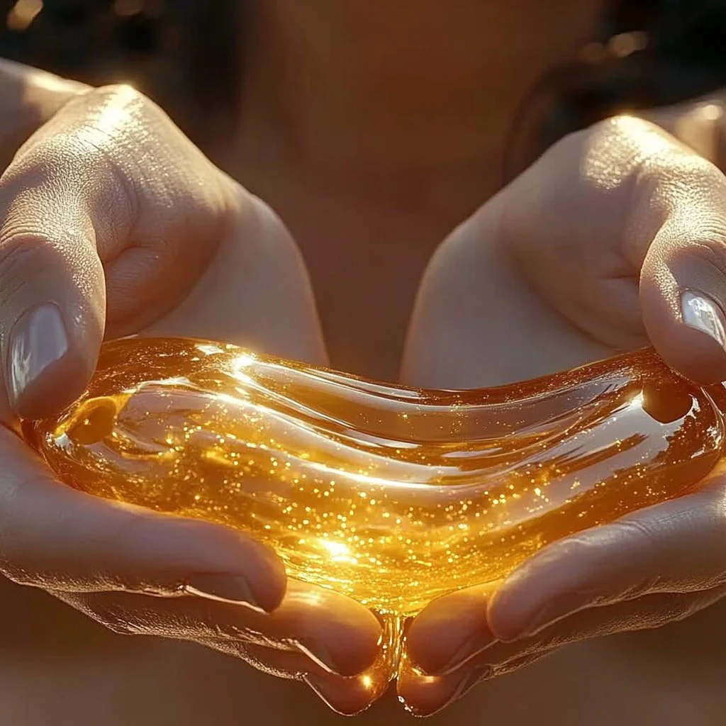 Colorful edible honey slime in a bowl for creative fun and tasty play.