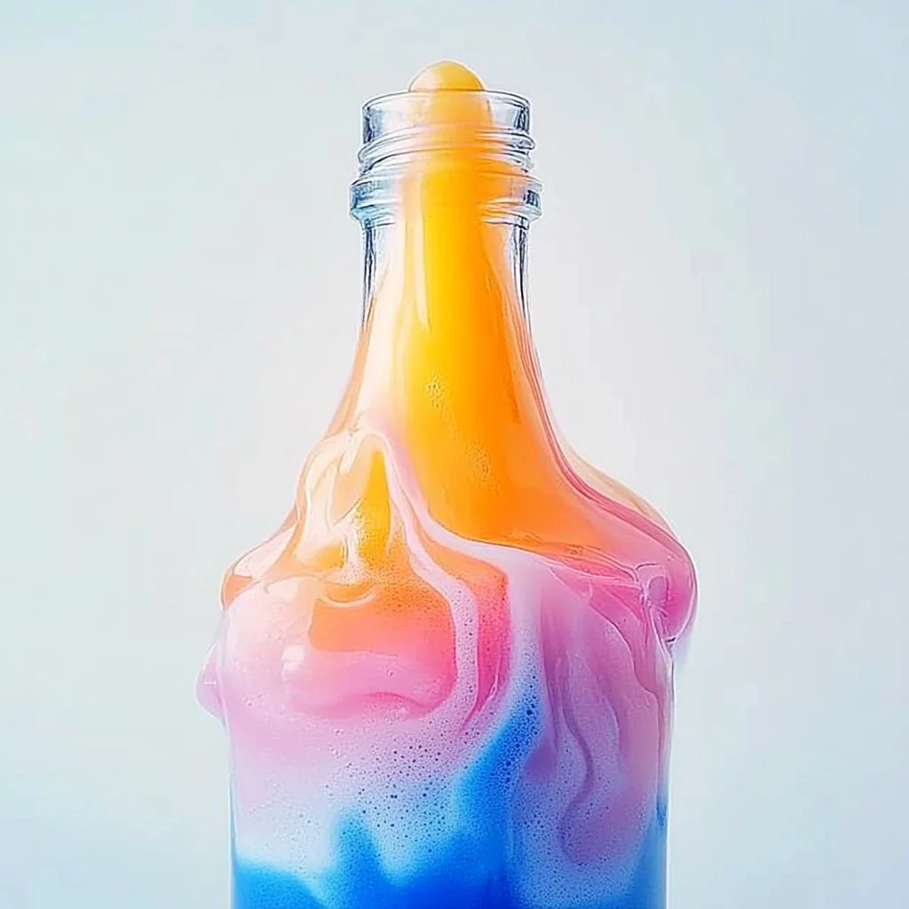 Colorful foam eruption from the Elephant Toothpaste science experiment