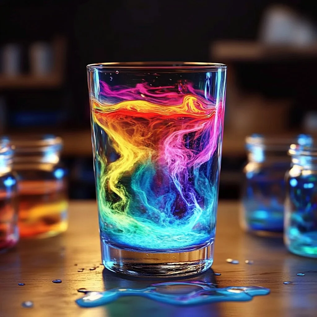 Colorful fireworks-themed drink served in a cup for celebratory occasions