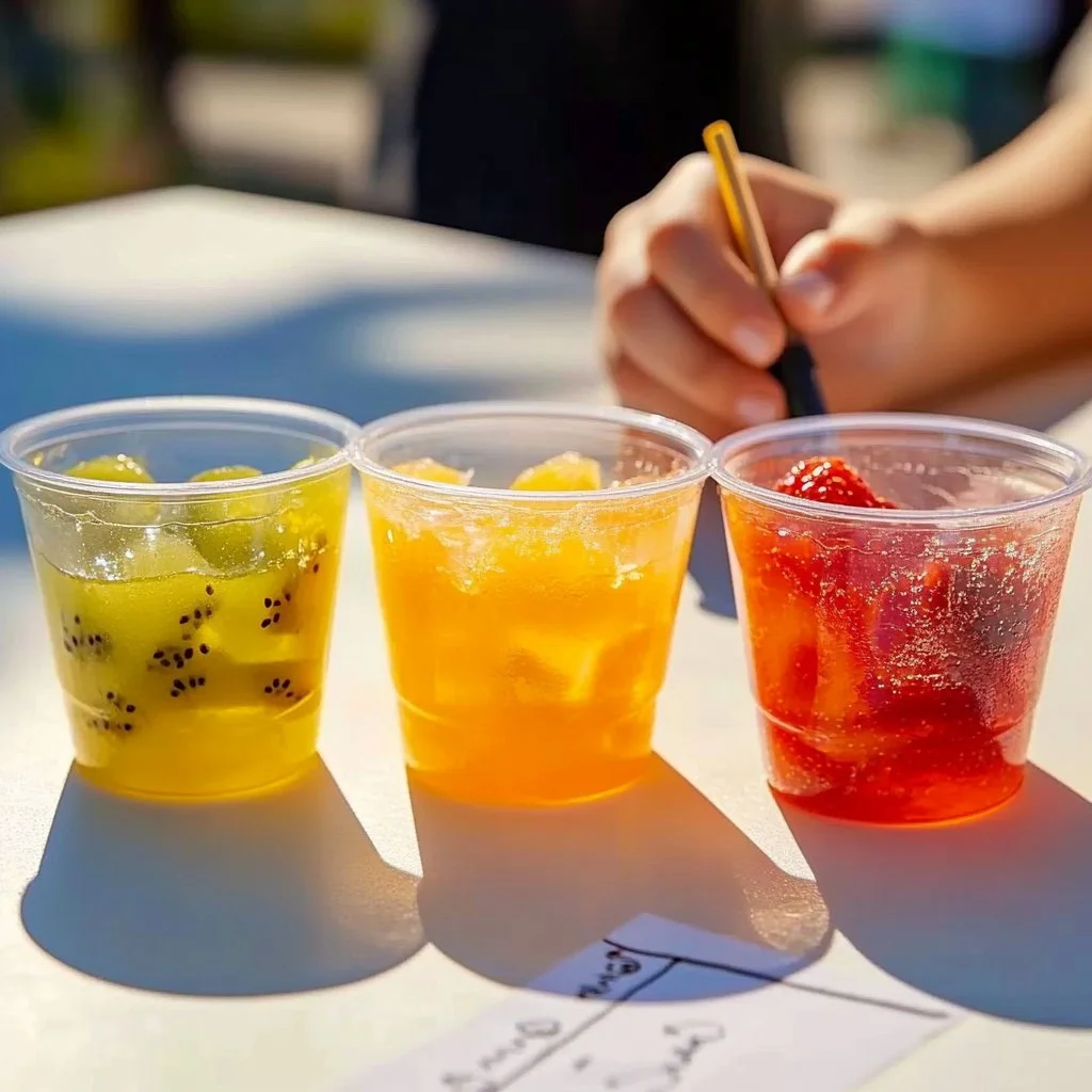 Fruit Enzymes Gelatin Experiment showing fruit reactions with gelatin.
