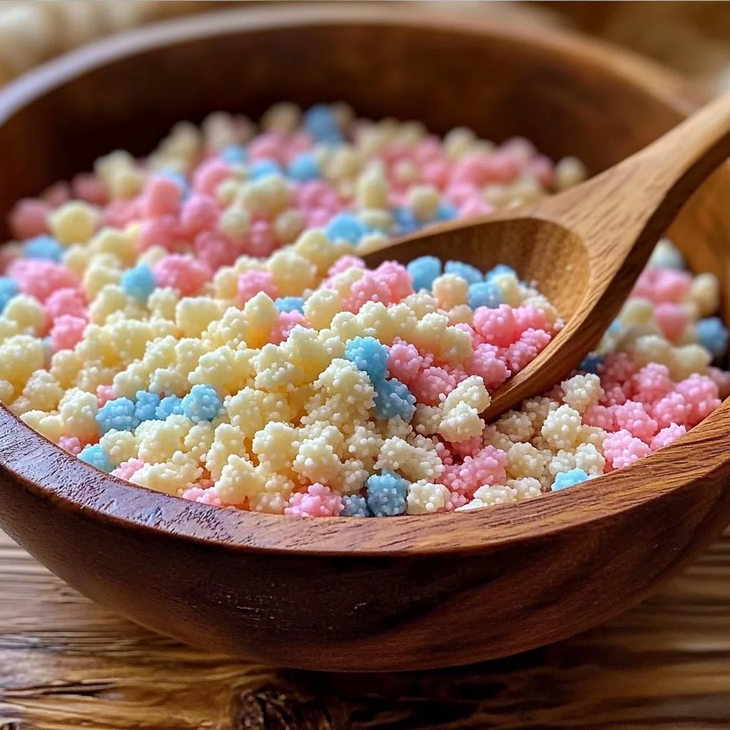 Close-up of colorful homemade kinetic sand in various shapes.