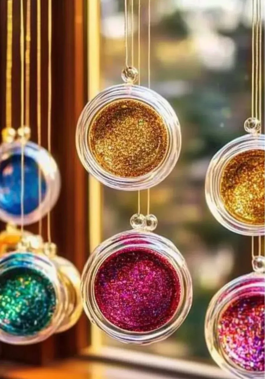 Colorful Pringle lids transformed into beautiful suncatchers.
