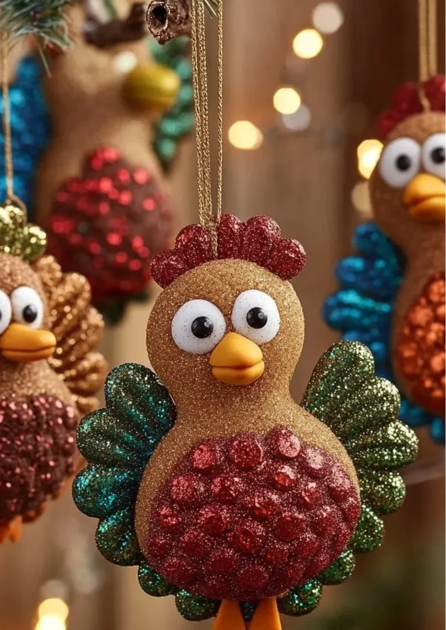 Beautifully crafted salt dough turkey ornaments for Thanksgiving decorations