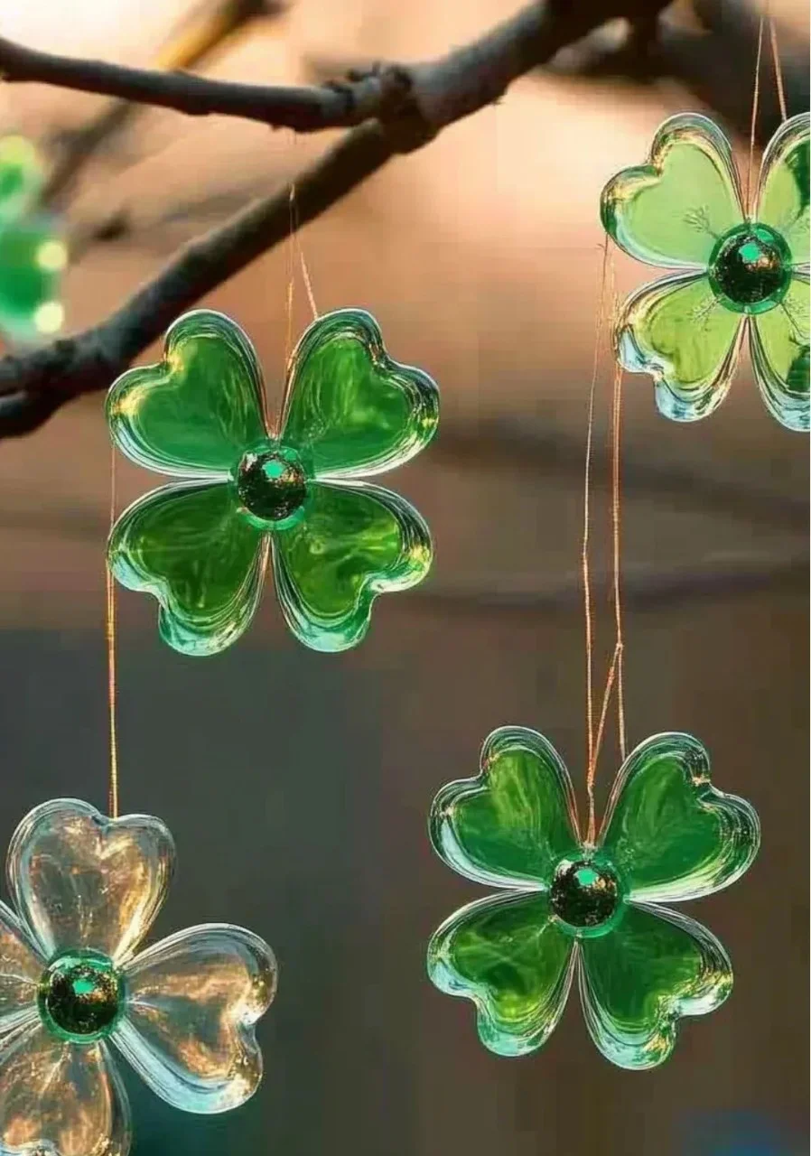 Shamrock Suncatcher displaying vibrant colors in sunlight