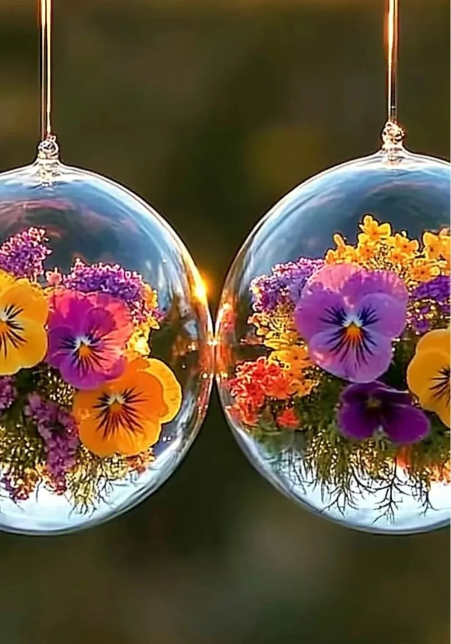 Colorful suncatchers hanging in a sunny window, creating vibrant light reflections