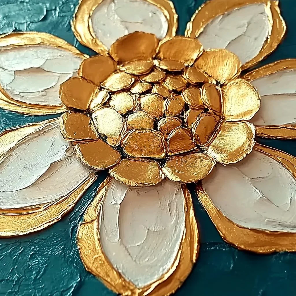 Beautiful textured wall art enhancing home decor with depth and style.