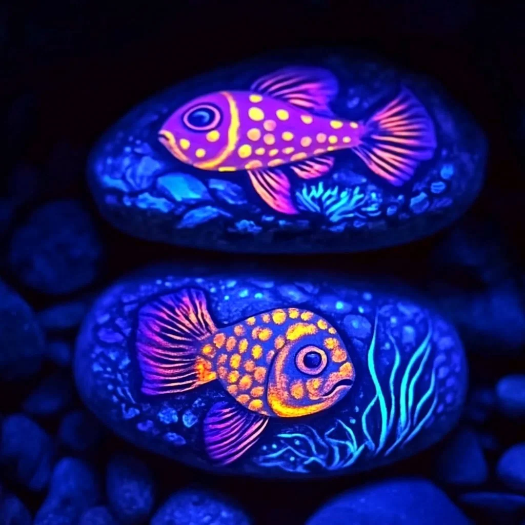 View of Underwater Goldfish Rock Painting