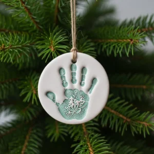 Air-Dry Clay Handprint Ornament 14 Air-Dry Clay Handprint Ornament