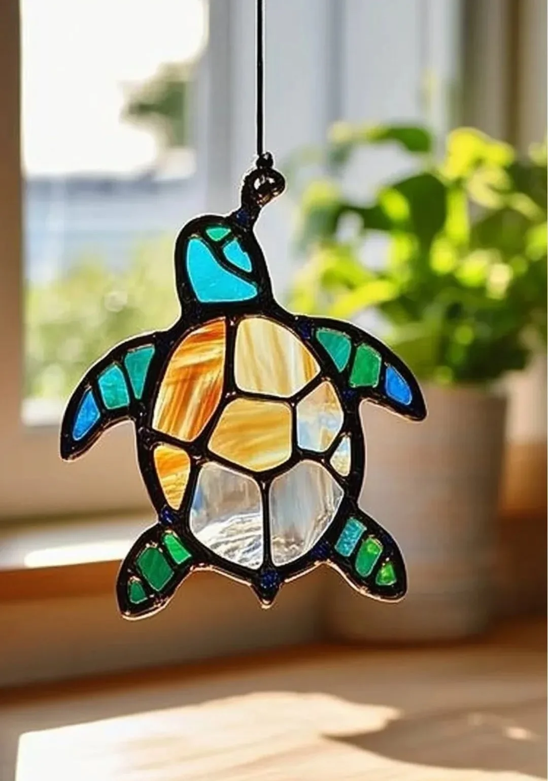 Clear Glue Turtle Suncatcher