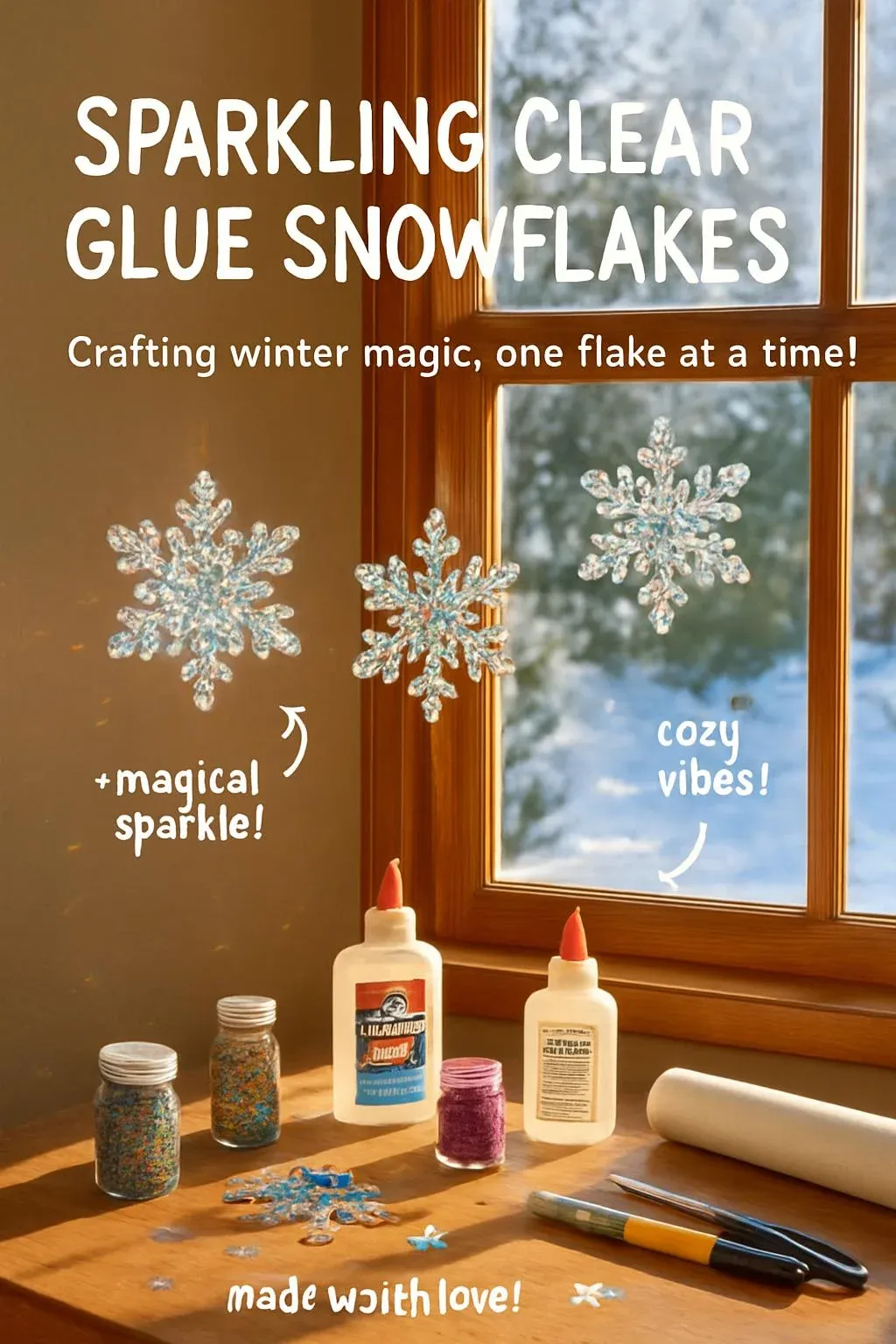 Best 6 Creative Craft Ideas for Fun and Festive Projects 7 Sparkling Clear Glue Snowflakes